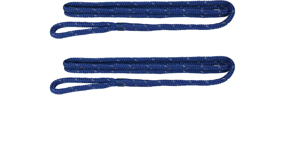 Extreme Max Boattector Premium Double Braid Nylon Fender Line Value 2-Pack - 3/8in x 6, Blue with Reflective Tracer, 3006.2606