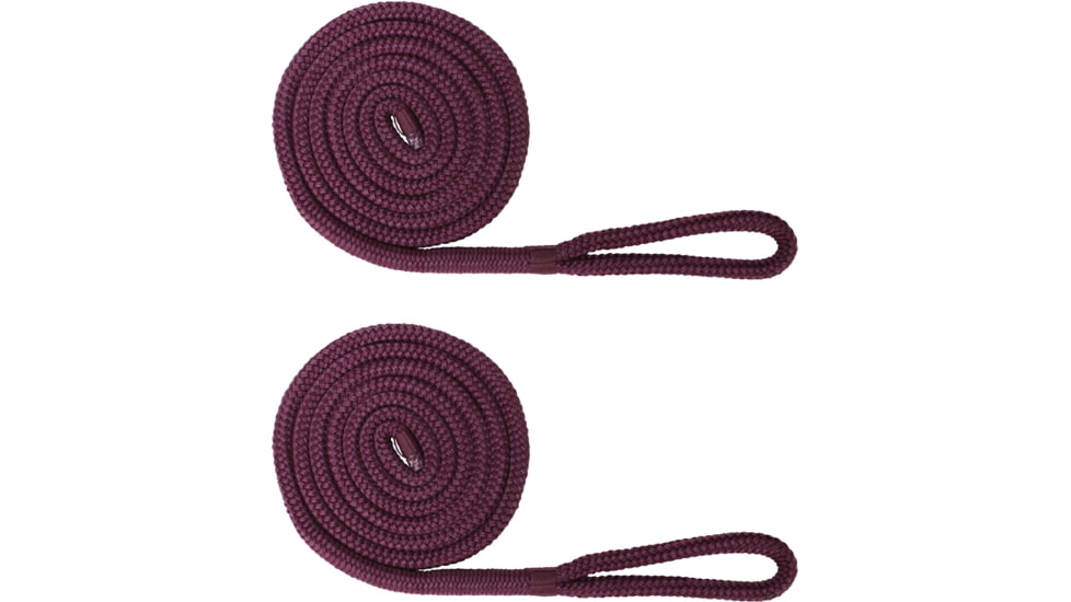 Extreme Max Boattector Premium Double Braid Nylon Fender Line Value 2-Pack - 3/8in x 6, Plum, 3006.2585