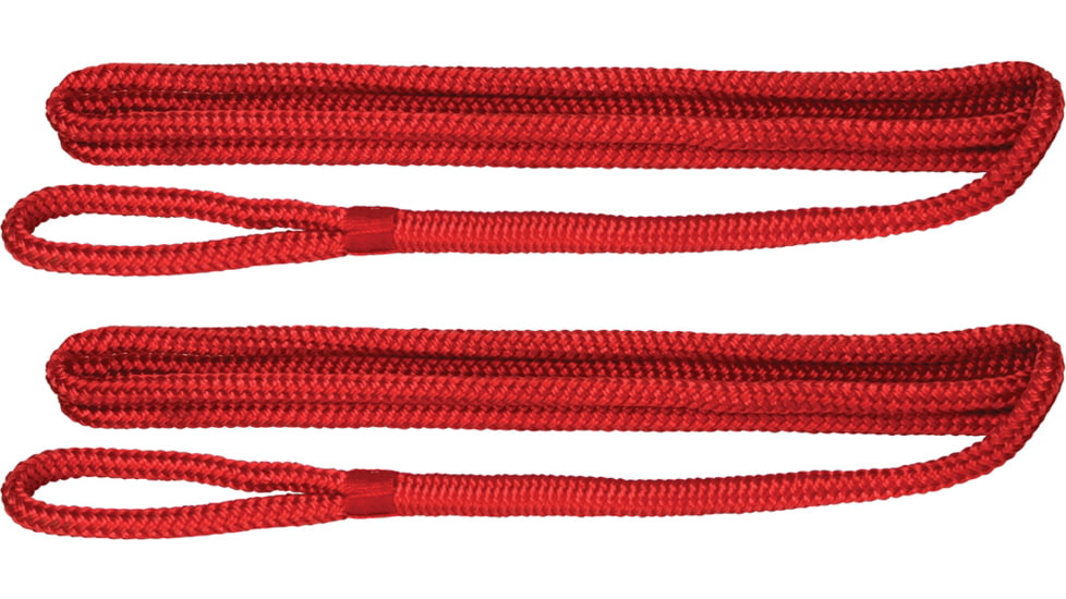 Extreme Max Boattector Premium Double Braid Nylon Fender Line Value 2-Pack - 3/8in x 6, Red, 3006.2588
