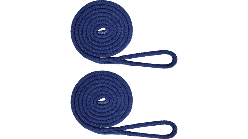 Extreme Max Boattector Premium Double Braid Nylon Fender Line Value 2-Pack - 3/8in x 6, Royal Blue, 3006.2171