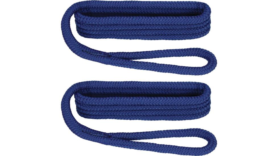 Extreme Max Boattector Premium Double Braid Nylon Fender Line Value 2-Pack - 3/8in x 6, Royal Blue, 3006.2171