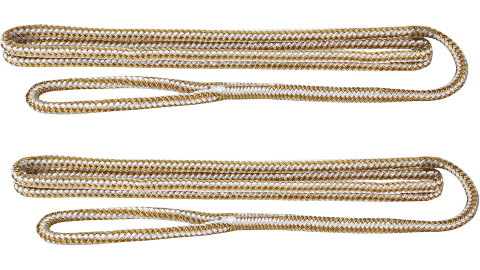 Extreme Max Boattector Premium Double Braid Nylon Fender Line Value 2-Pack - 3/8in x 6, White &amp; Gold, 3006.2165