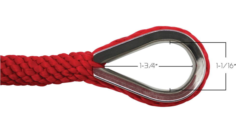 Extreme Max Boattector Solid Braid Mfp Anchor Line With Thimble - 3/8in x 100ft, Red, 3006.2651