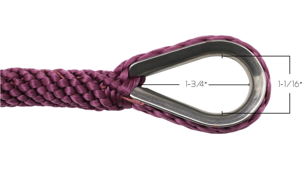 Extreme Max Boattector Solid Braid Mfp Anchor Line With Thimble - 3/8in x 50ft, Burgundy, 3006.2629