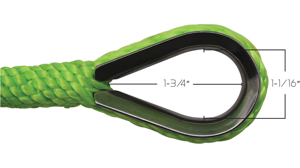 Extreme Max Boattector Solid Braid Mfp Anchor Line With Thimble - 3/8in x 50ft, Neon Green, 3006.2639
