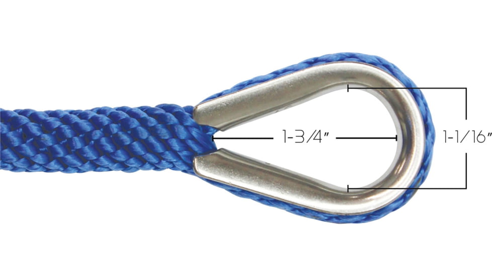 Extreme Max Boattector Solid Braid Mfp Anchor Line With Thimble - 3/8in x 50ft, Royal Blue, 3006.2051