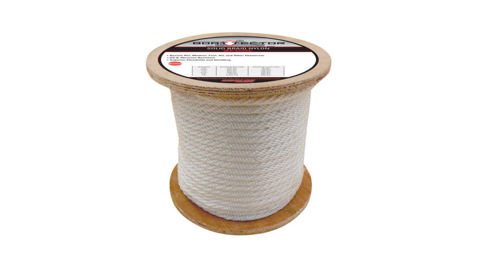 Extreme Max Boattector Solid Braid Nylon Rope - 1/2in x 100ft, White, 3006.221