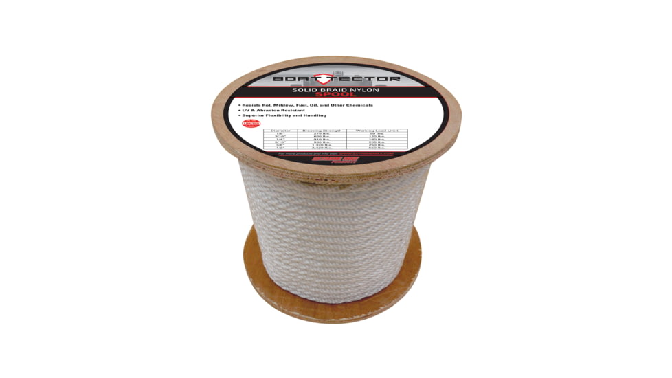 Extreme Max Boattector Solid Braid Nylon Rope - 5/16in x 500, White, 5/16in x 500ft, 3006.2201