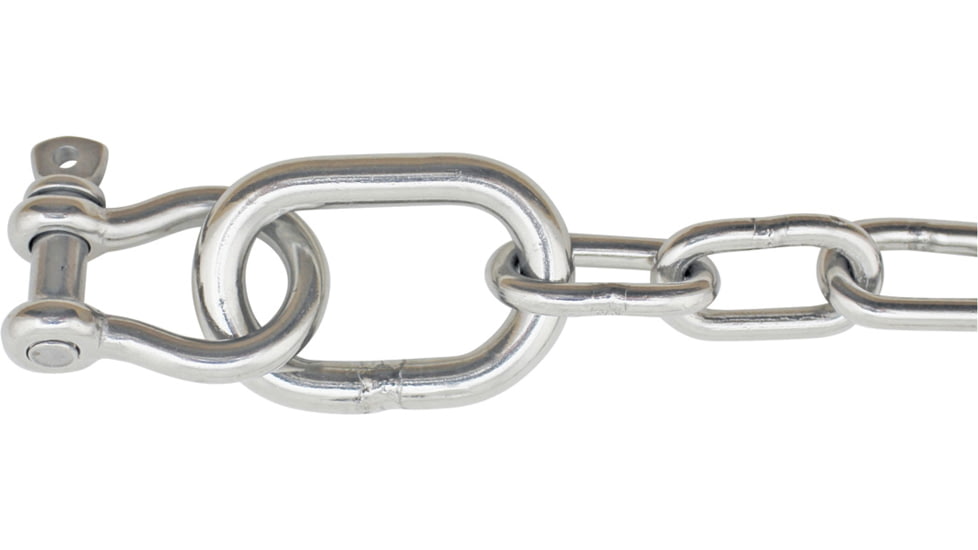 Extreme Max Boattector Stainless Steel Anchor Chain 5/16in x 5 w/ 3/8 Shackles, 3006.6581