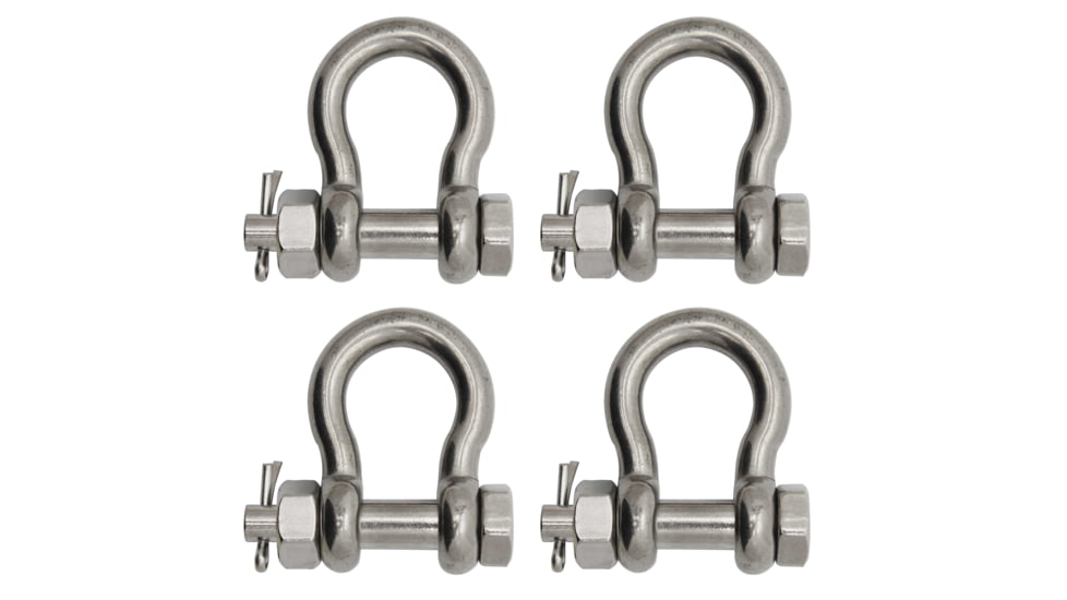 Extreme Max Boattector Stainless Steel Bolt Type Anchor Shackle, 1/4in, Pack of 4, 3006.8366.4