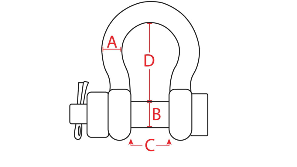 Extreme Max Boattector Stainless Steel Bolt Type Anchor Shackle, 7/16in, Pack of 4, 3006.8375.4