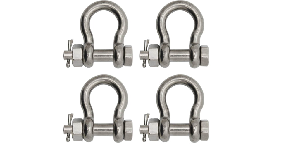 Extreme Max Boattector Stainless Steel Bolt Type Anchor Shackle, 7/16in, Pack of 4, 3006.8375.4