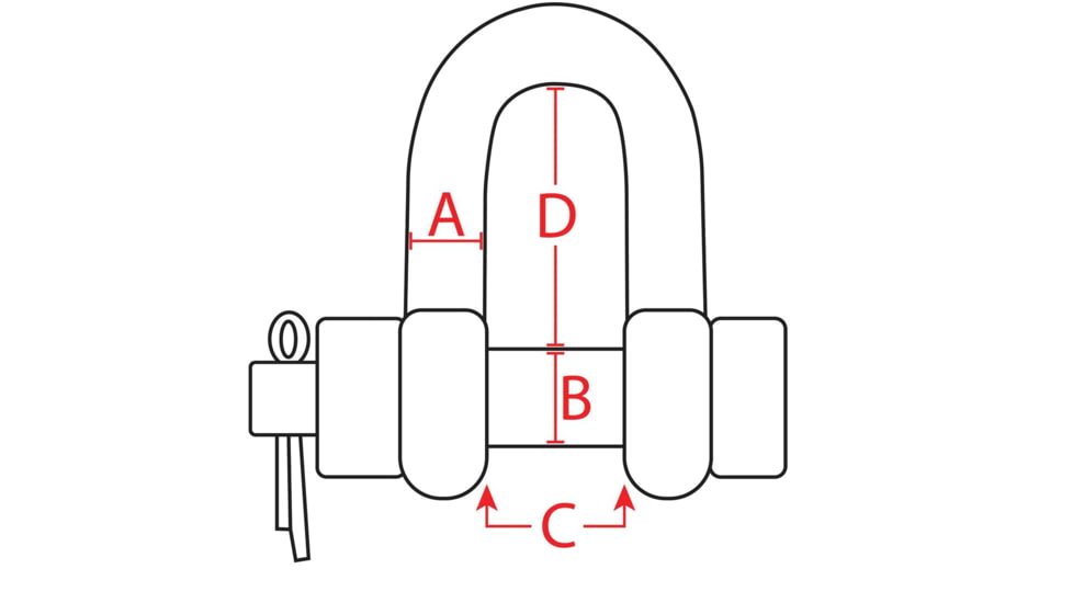 Extreme Max Boattector Stainless Steel Bolt Type Chain Shackle, 1/4in, 3006.8339