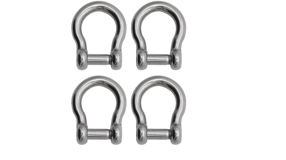 Extreme Max Boattector Stainless Steel Bow Shackle With No Snag Pin, 1/4in, Pack of 4, 3006.8405.4