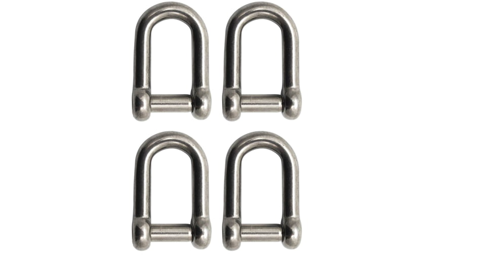 Extreme Max Boattector Stainless Steel D Shackle With No Snag Pin, 1/4in, Pack of 4, 3006.8393.4