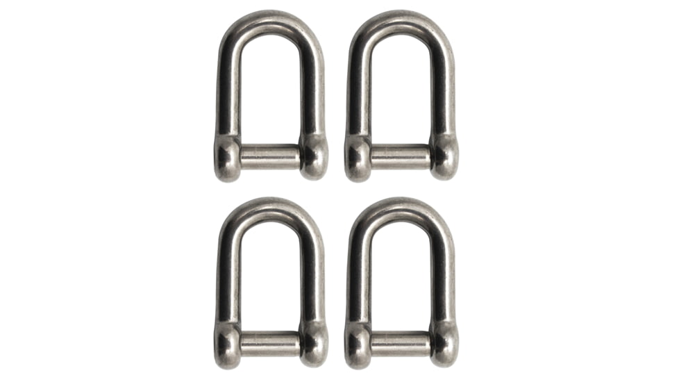 Extreme Max Boattector Stainless Steel D Shackle With No Snag Pin, 3/8in, Pack of 4, 3006.8399.4