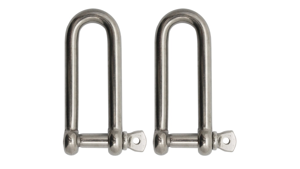 Extreme Max Boattector Stainless Steel Long D Shackle, 1/4in, Pack of 2, 3006.8201.2