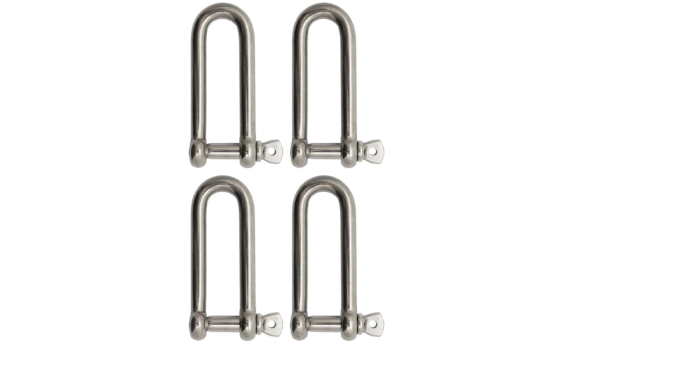 Extreme Max Boattector Stainless Steel Long D Shackle, 1/2in, Pack of 4, 3006.8209.4