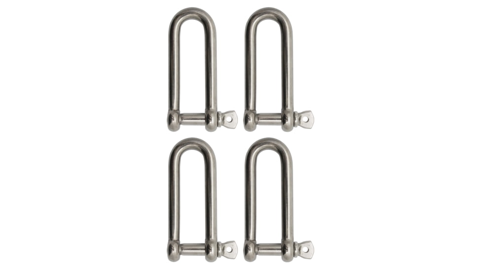 Extreme Max Boattector Stainless Steel Long D Shackle, 1/4in, Pack of 4, 3006.8201.4