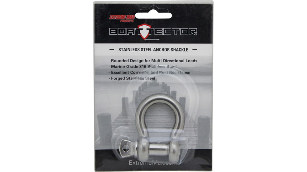 Extreme Max Boattector Stainless Steel Marine Anchor Shackle, 3/8in, 3006.6617