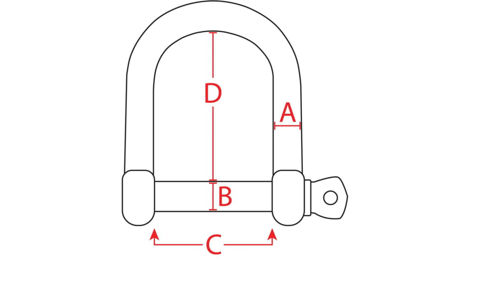 Extreme Max Boattector Stainless Steel Wide D Shackle, 5/16in, 3006.8228