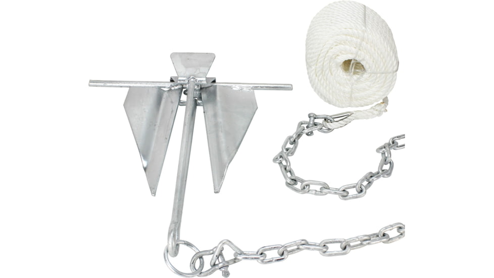 Extreme Max Complete Slip Ring Anchor Kit w/ Rope / Anchor Chain / Shackle #10 / 5 Lbs., 3006.6719