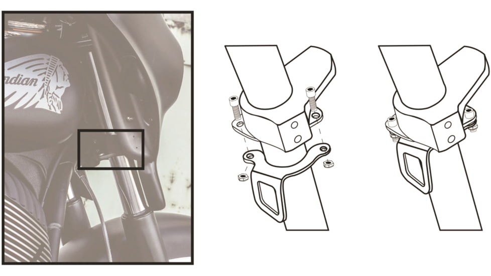 Extreme Max Front End Tie Down Bracket For Indian Chieftain And Roadmaster Motorcycles Chrome, 5001.5804
