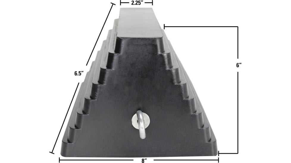 Extreme Max Heavy Duty Rubber Wheel Chock With Eyebolt, 5001.5775