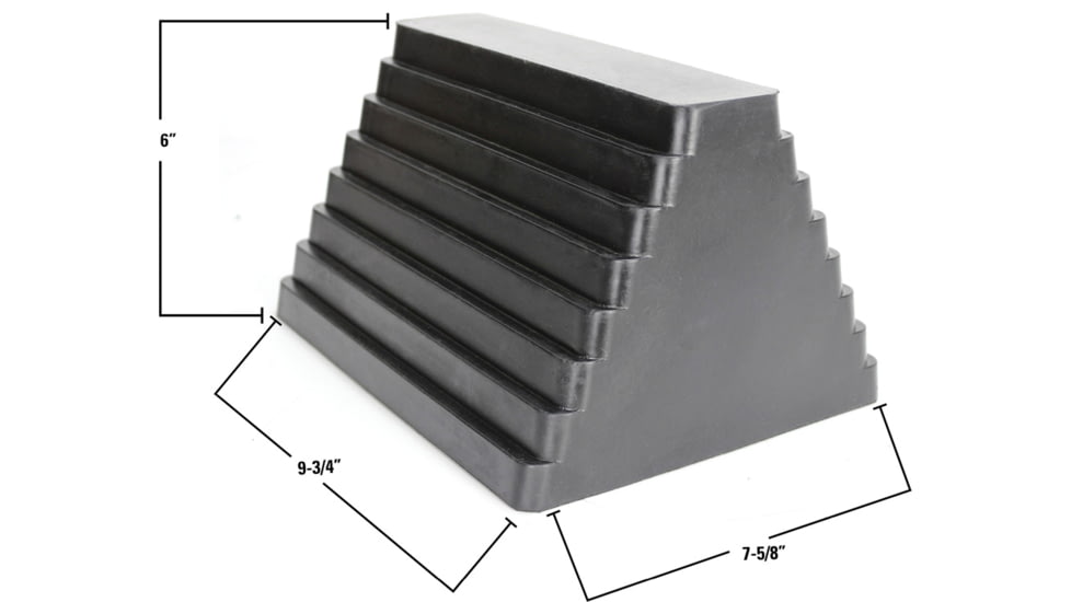 Extreme Max Heavy Duty Rubber Wheel Chock With Eyebolt Value, Pack of 2, 5001.5775.2