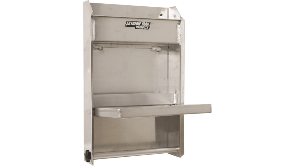 Extreme Max Junior Aluminum Work Station Storage Cabinet Flip Out Work Tray With Paper Towel Rack Organizer For Enclosed Race Trailer Shop Garage Storage, 5001.6053