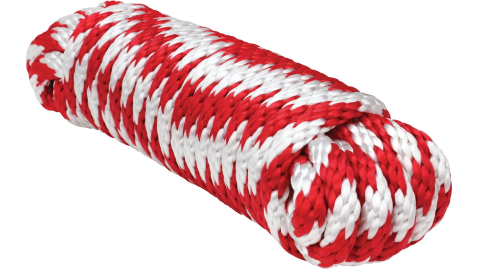 Extreme Max Solid Braid Mfp Utility Rope - 1/2in x 25, Red / White, 3008.0172