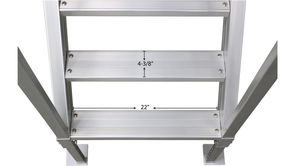 Extreme Max Universal Mount Aluminum Dock Stair 4 Step, 3005.3843