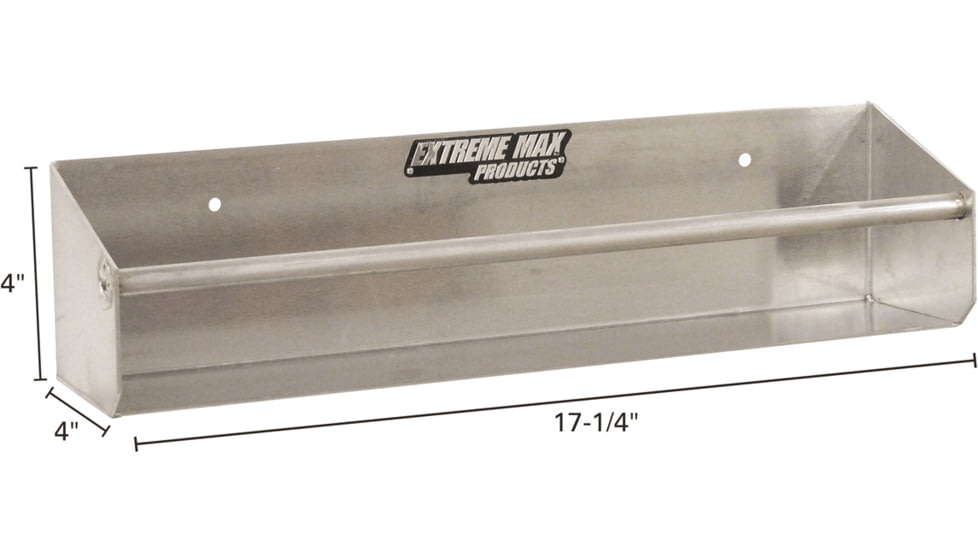 Extreme Max Wall Mount Aluminum Tie Down Hanger Storage Rack Shelf For Enclosed Race Trailer Shop Garage Storage, 5001.6062
