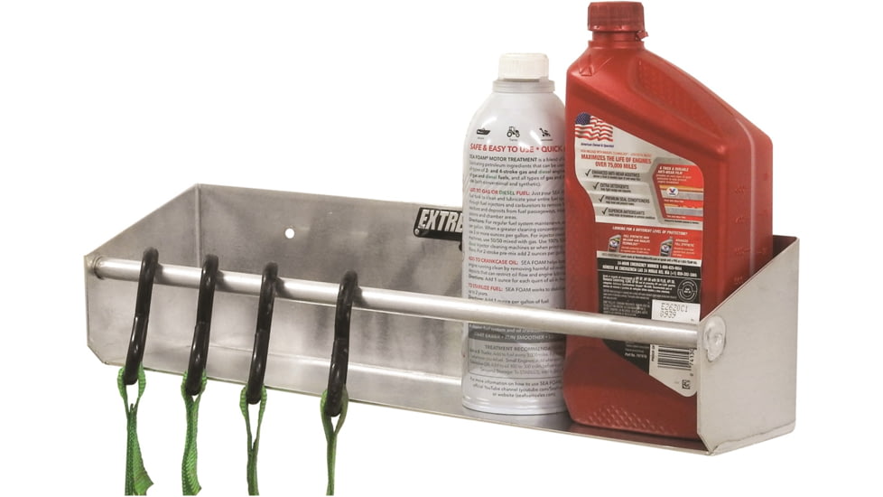 Extreme Max Wall Mount Aluminum Tie Down Hanger Storage Rack Shelf For Enclosed Race Trailer Shop Garage Storage, 5001.6062