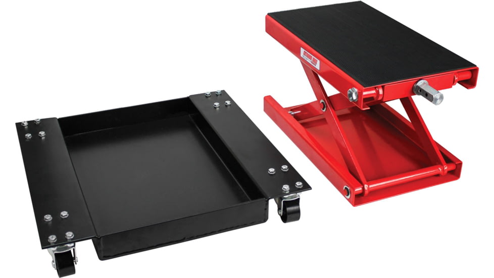 Extreme Max Wide Motorcycle Scissor Jack w/ Dolly 1100 Lbs., 5001.5059