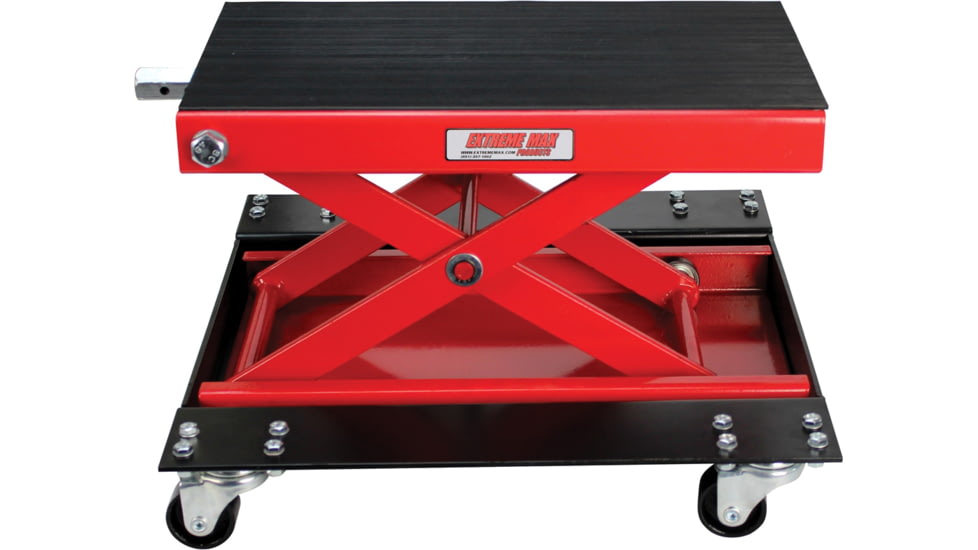 Extreme Max Wide Motorcycle Scissor Jack w/ Dolly 1100 Lbs., 5001.5059