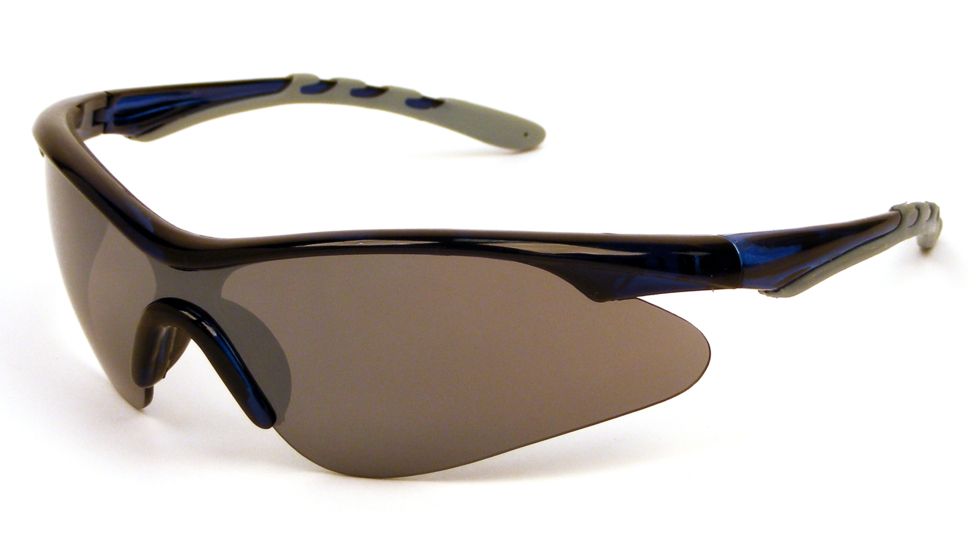 Extreme Optiks Blastir X Sunglasses, Shiny Black Frame, Smoke with Silver Mirror Flash Lens, 10210966.FGX