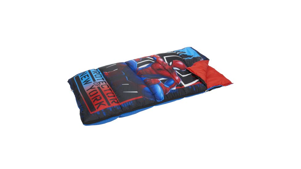 Exxel Outdoors Marvel Spiderman Sleeping Bag, Blue/Red, 28 in X 56 in, M-217120SPD