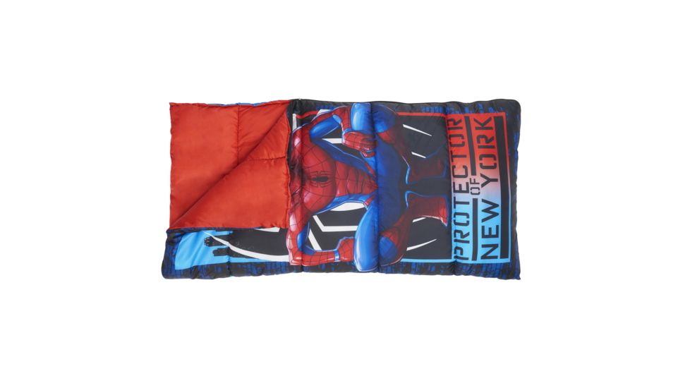 Exxel Outdoors Marvel Spiderman Sleeping Bag, Blue/Red, 28 in X 56 in, M-217120SPD