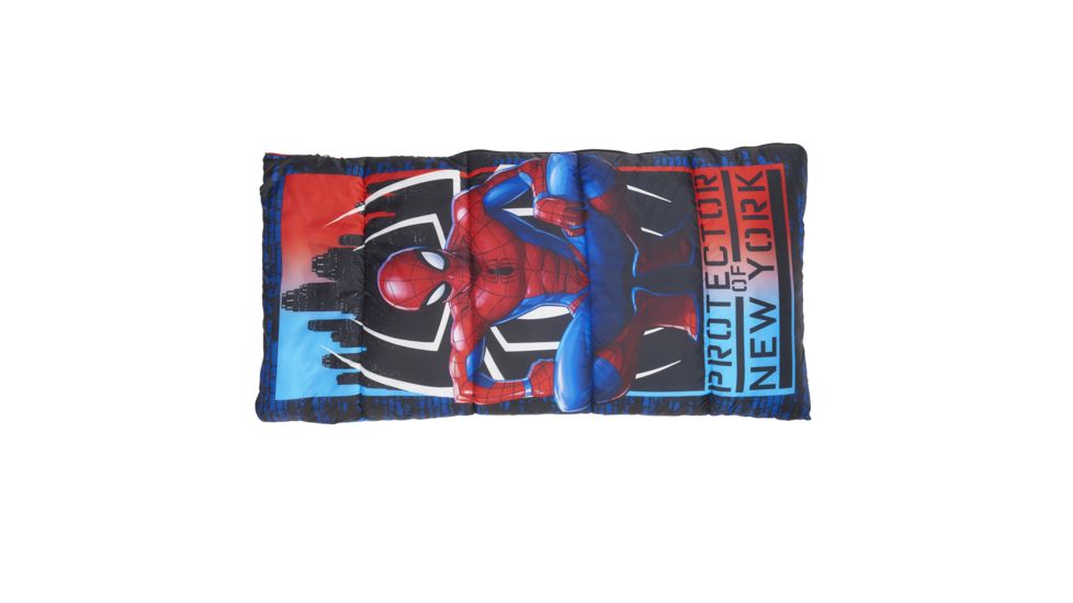 Exxel Outdoors Marvel Spiderman Sleeping Bag, Blue/Red, 28 in X 56 in, M-217120SPD