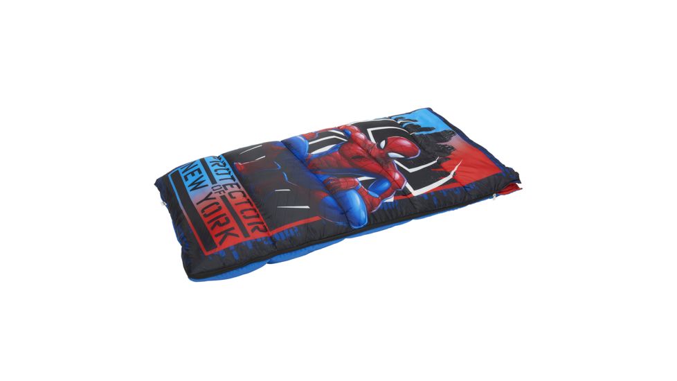 Exxel Outdoors Marvel Spiderman Sleeping Bag, Blue/Red, 28 in X 56 in, M-217120SPD