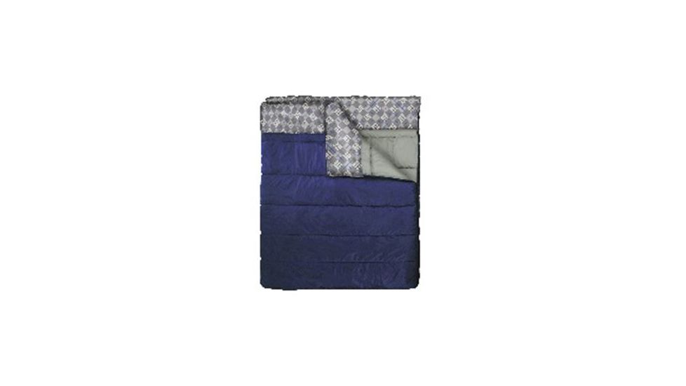 Exxel Outdoors Ozzie and Harriet Double Sleeping Bag,35-45F Rating,Navy/Gray KMK2701BNV