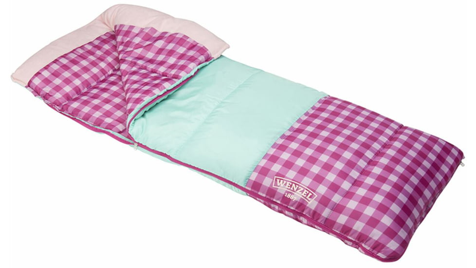Exxel Outdoors Sapling 40-50 Degrees Youth Sleeping Bag, Pink, 66x26in, 74970720PK