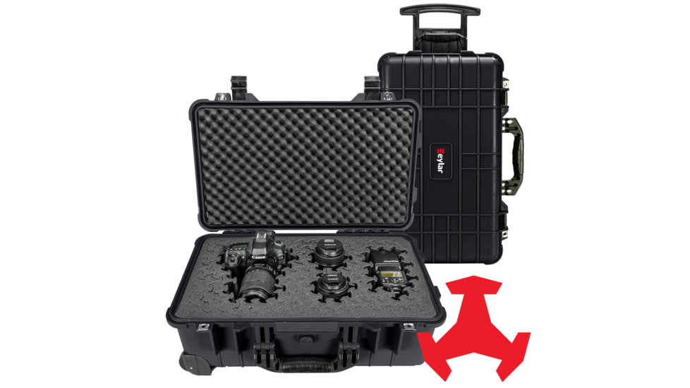 Eylar 22in Carry-On Roller Hard Case Equipped w/Ragar XP Crosslinked Foam Insert, Black, SA00034-BLK-RG-XP