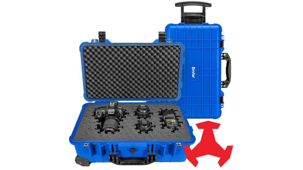 Eylar 22in Carry-On Roller Hard Case Equipped w/Ragar XP Crosslinked Foam Insert, Blue, SA00034-BLU-RG-XP