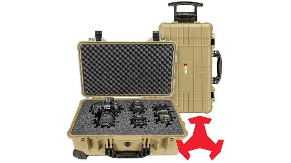 Eylar 22in Carry-On Roller Hard Case Equipped w/Ragar XP Crosslinked Foam Insert, Tan, SA00034-TAN-RG-XP