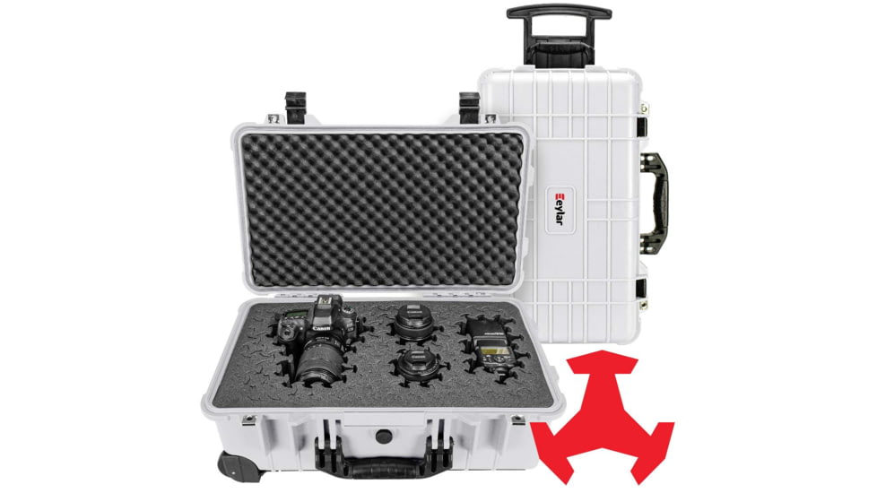 Eylar 22in Carry-On Roller Hard Case Equipped w/Ragar XP Crosslinked Foam Insert, White, SA00034-WHI-RG-XP