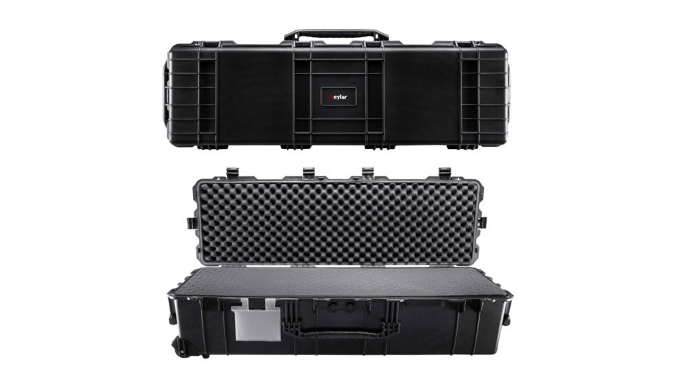 Eylar 2XL 50in Waterproof Deep Heavy Transport Stacker Roller Rifle Hard Case w/Foam, Black, SA00067