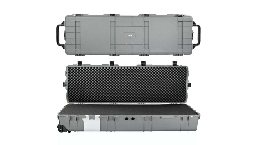 Eylar 3XL 57in Waterproof Heavy Transport Stacker Roller Rifle Hard Case w/Foam, Gray, SA00027-GRA