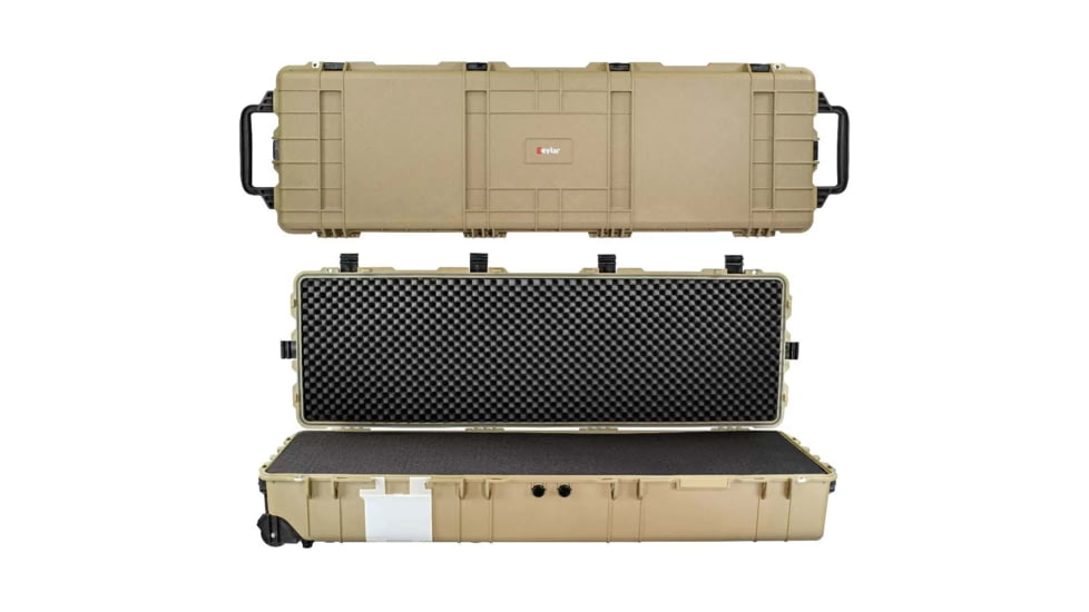 Eylar 3XL 57in Waterproof Heavy Transport Stacker Roller Rifle Hard Case w/Foam, Tan, SA00027-TAN